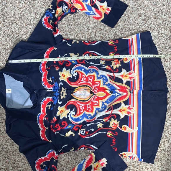 Silk Printed Blouse size L - Picture 4 of 6